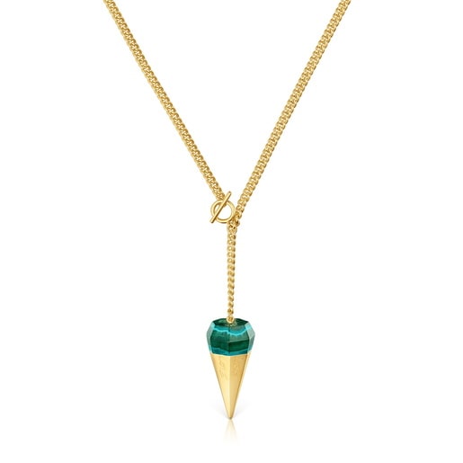 Short 18kt gold plating over silver Necklace with chrysocolla malachite TOUS X LEA COLOMBO