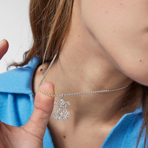 תליון דובי קורל מכסף סטרלינג