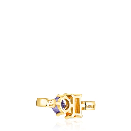 Silver vermeil Hold Pendant with iolite and citrine