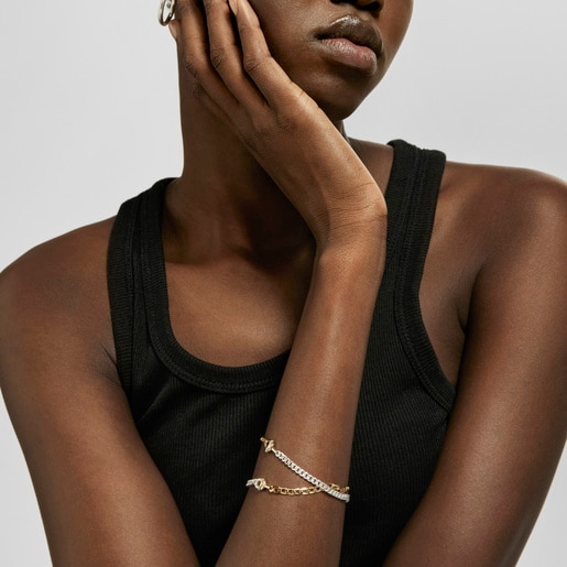 シルバーのカーブチェーン・ブレスレット TOUS MANIFESTO