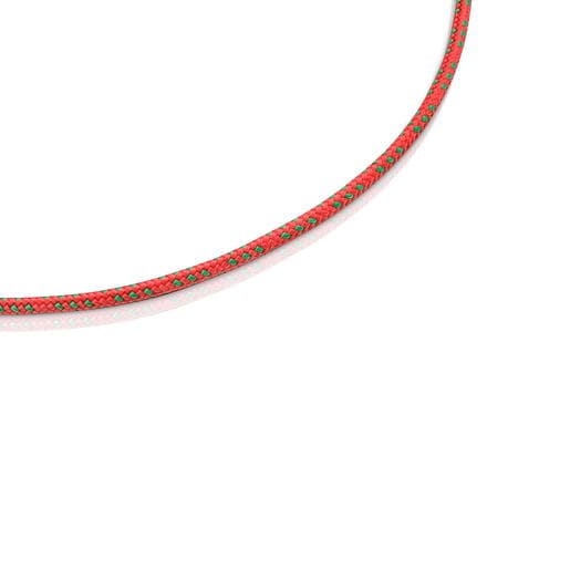 Collar con cordón rojo y acero TOUS Basics