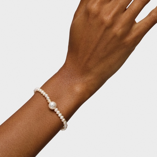 Silver TOUS Sweet Dolls Bracelet with pearls