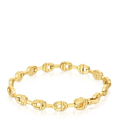 Bracciale a catena con logo in argento placcato oro 18 kt TOUS MANIFESTO