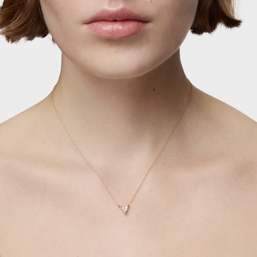 Short gold Necklace with lab-grown diamond Garden Of Love LGD