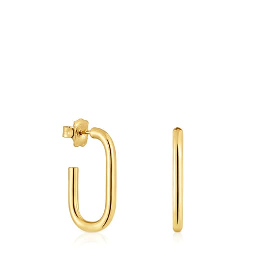 Long  mm Hoop earrings with 18kt gold plating over silver TOUS Basics