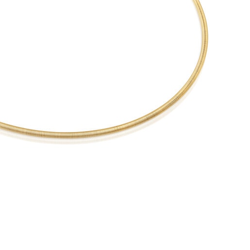 Halskette Mesh Tube aus goldfarbenem IP-Stahl, 3 mm