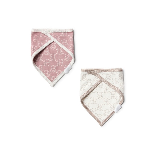 Set of 2 baby bandanas in Icon pink