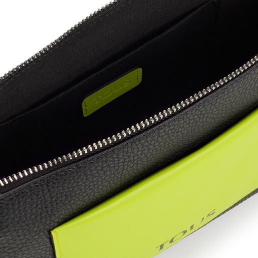 Bandolera pequeña de piel negra y lima TOUS Empire