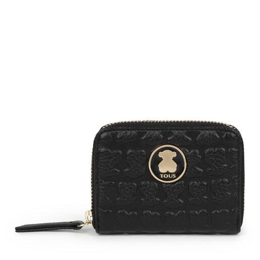 Medium Black Leather Sherton Change purse | TOUS