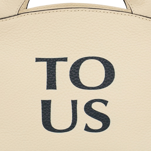 תיק סל TOUS Balloon קטן מעור בצבע בז'