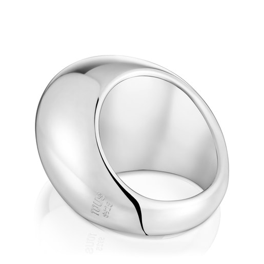 Wide silver Dome ring Warm