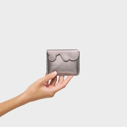 حامل بطاقات وكيس نقود باللون الفضي من التشكيلة TOUS Bear