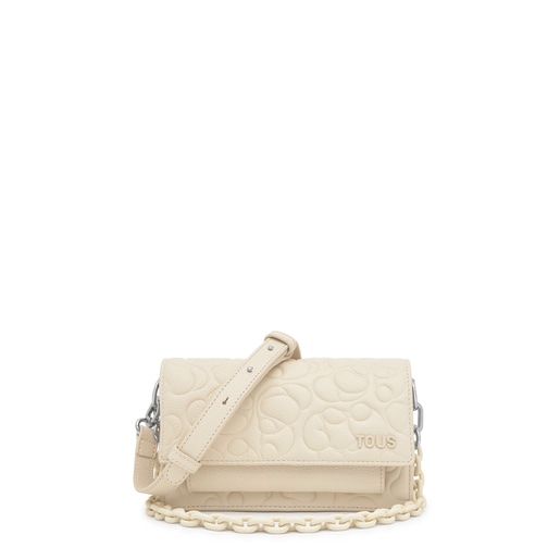 Small beige leather Crossbody bag Audree TOUS Greta