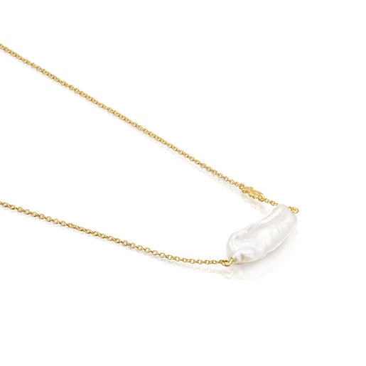 Silver Vermeil TOUS Pearls Necklace with Pearl