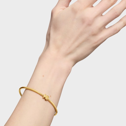 Bangle with 18kt gold plating over silver bear charm Sweet Dolls