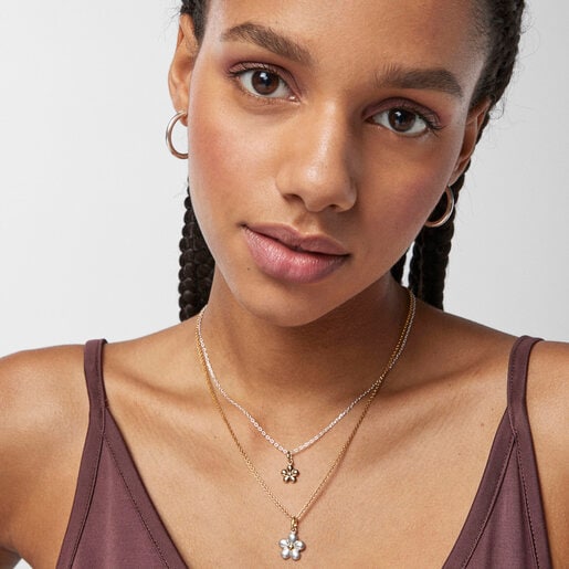 Silver Vermeil Fragile Nature flower Pendant