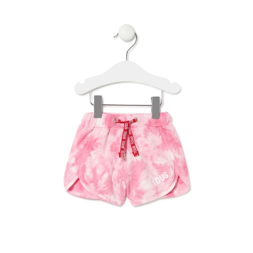 Girl's tie-dye cotton shorts in Casual pink
