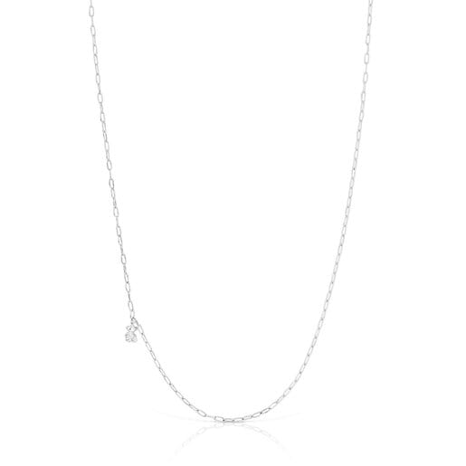 TOUS Silver Bold Bear Necklace with oval rings | Westland Mall