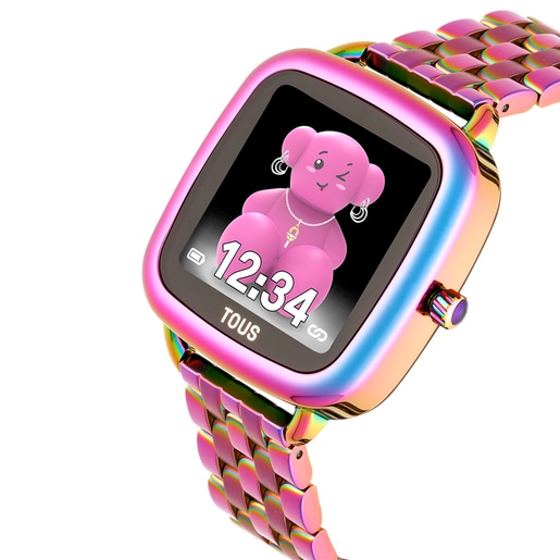 Smartwatch con bracciale in acciaio IP iridescente D-Connect