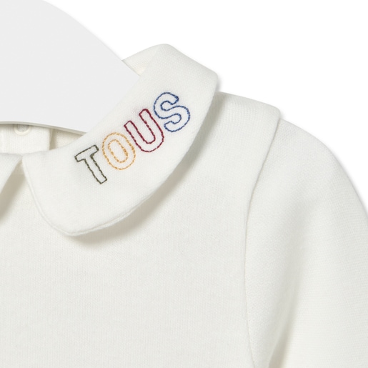 Long-sleeved baby t-shirt in Cosmic ecru