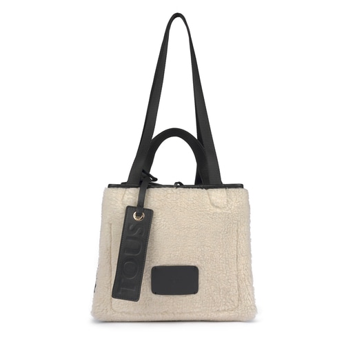 Reversible medium leather multi-camel Leissa tote bag