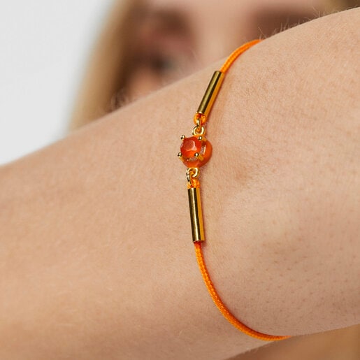 سوار TOUS Vibrant Colors ذو رباط مزدان بحجر الكرنليان والإيناميل