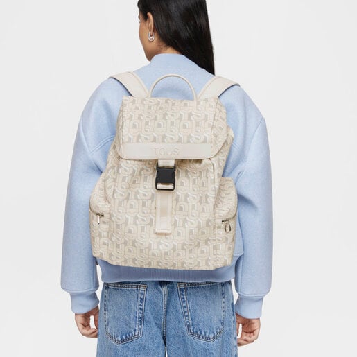 Large beige Backpack TOUS MANIFESTO