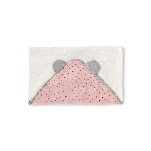 Baby bath cape in Mini pink