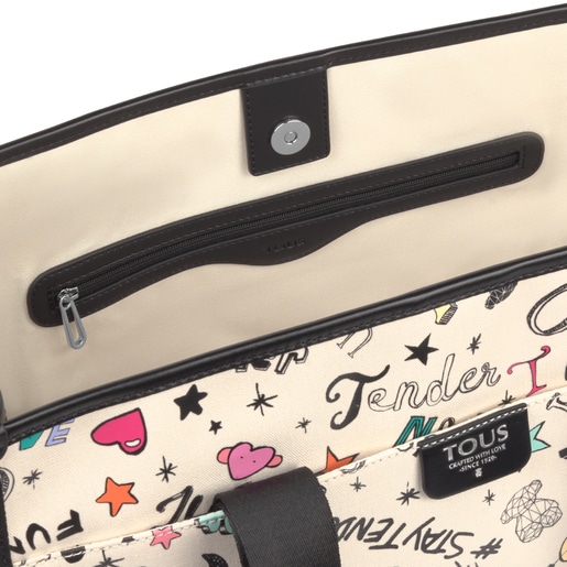 Beige and black cotton TOUS Samba Tote bag