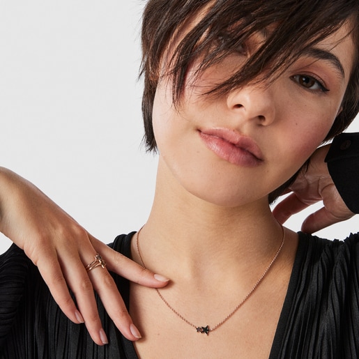 Колье Teddy Bear Stars из розового вермеля со шпинелью и рубином