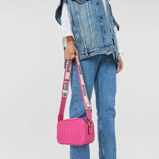 Fuchsia-colored TOUS La Rue Crossbody reporter bag