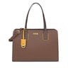 Large brown and mustard colored TOUS Essential City bag