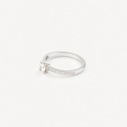 Solitario de oro blanco con diamante TOUS ATELIER