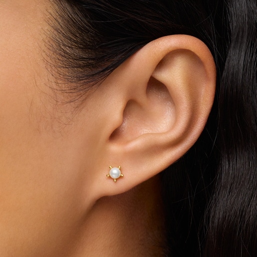 Gold Earrings with cultured pearls TOUS Garden