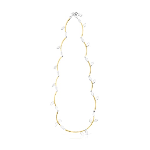 ネックレス Real Mix　リーフ　42cm　イエローゴールドコーティング