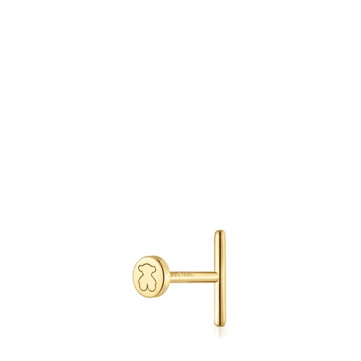 Piercing de oro 14 kt motivo barra 8 mm TOUS Basics