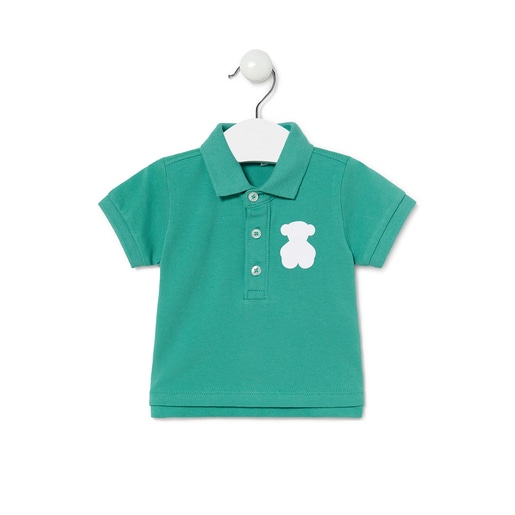 Boys Casual pique fabric polo shirt in mist