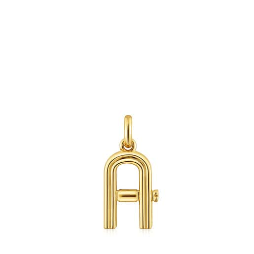 Medium 18kt gold plating over silver letter A Pendant TOUS Alphabet