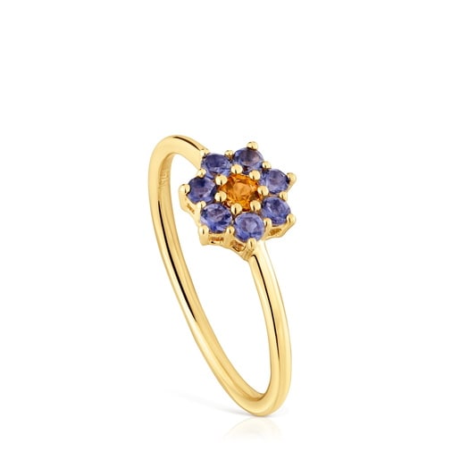 Ring Daisy aus Gold mit Edelsteinen
