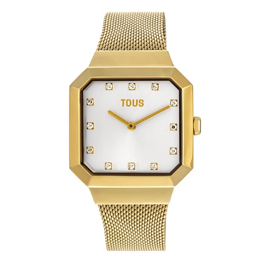 Karat Squared Analogue watch with gold-colored IPG steel wristband