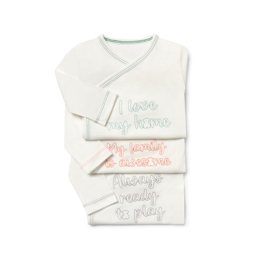 Pack de bodys de bebé cruzados DailyK crudo