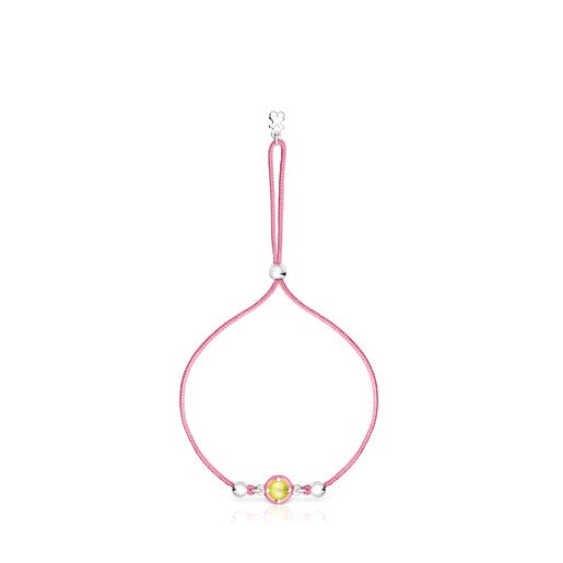 Pink cord TOUS Vibrant Colors Bracelet with chalcedony and enamel | TOUS