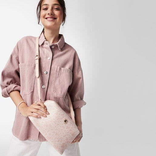 Τσάντα χιαστί μεσαίου μεγέθους Kaos Mini από Καραβόπανο σε ροζ χρώμα