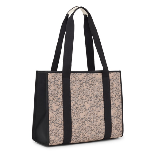 Large taupe TOUS Kaos Mini Evolution Amaya Shopping Bag | TOUS