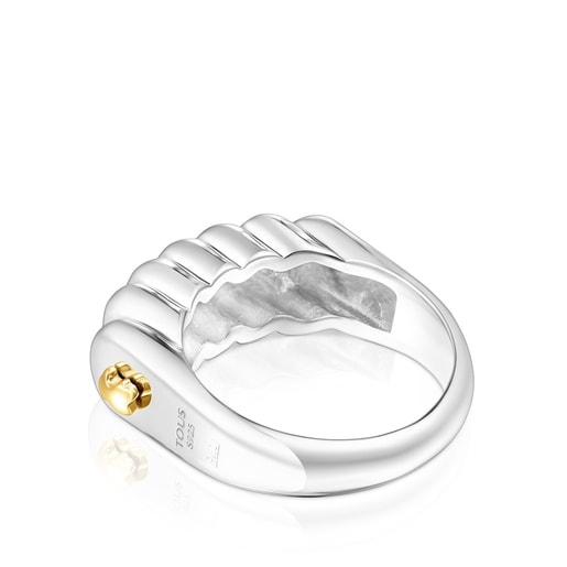 Anillo barra de plata y baño de oro 18 kt sobre plata Virtual Garden