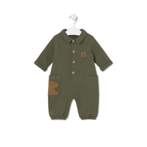 Footless baby playsuit in Green green