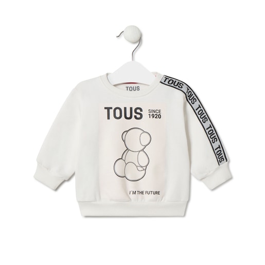 ''TOUS I'm the future'' sweatshirt in Casual ecru