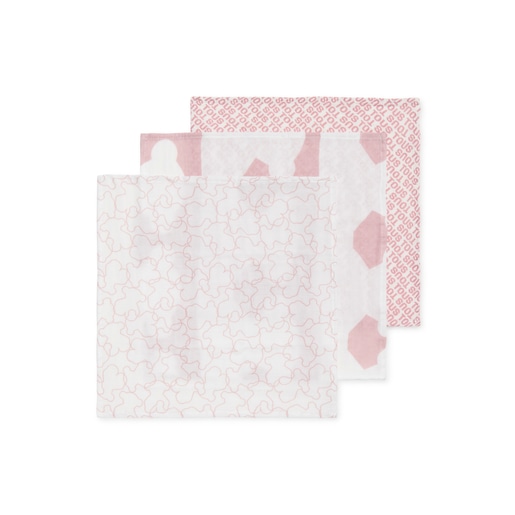 Pack of 3 muslins in MMuse pink