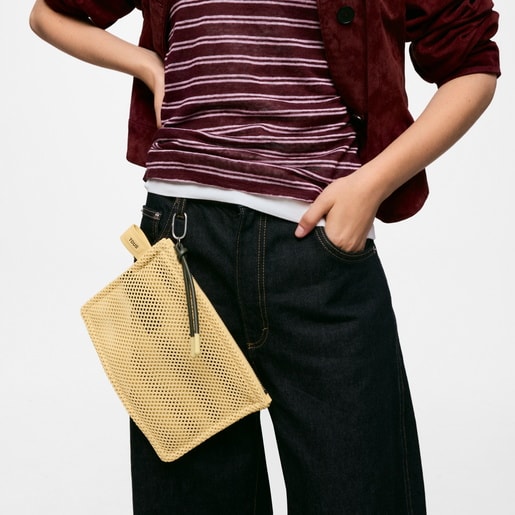 Flat yellow Toiletry bag TOUS Tulip Mesh