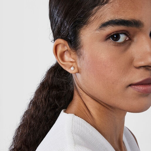 Серьги Les Classiques из белого золота с бриллиантом и жемчугом